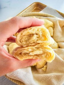 soft and flaky layers from inside gluten-free crescent rolls