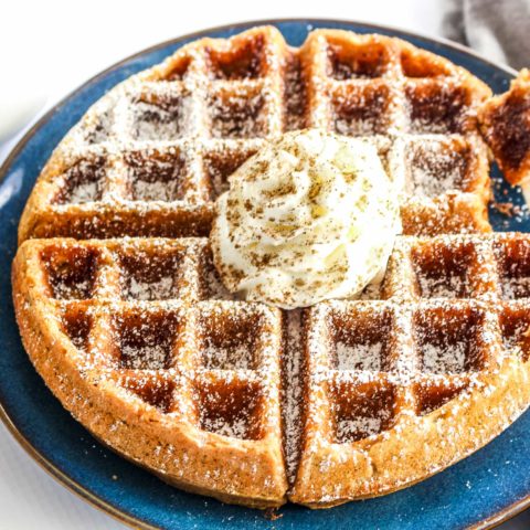 Gluten Free Gingerbread Waffles are packed with perfectly spiced gingerbread flavor and a feature a perfectly delicate texture. You would never know they're gluten free!