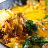 One pan is all you'll need for this hearty supper packed with everything you would find in your favorite cabbage roll recipe: savory meat, rice, crisp-tender cabbage, and tangy tomato sauce.
