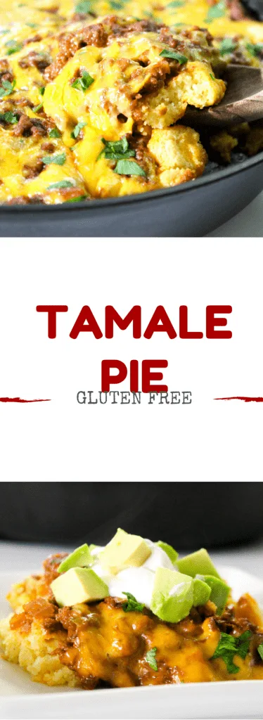 Gluten free tamale pie is cornbread topped with a savory meat filling. All the goodness of a classic tamale but without all the effort!