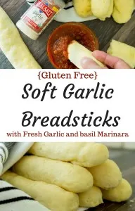Soft and fluffy gluten free breadsticks brushed with olive oil and natural garlic salt, these are the perfect addition to any meal! From start to finish, you'll have them on the table in 30 minutes flat.