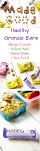 Made Good Foods granola Bars and Minis are a healthy snack kids and adults will love! These snacks are made in a dedicated facility and are top 8 free and school-safe! Your kiddos will never know there's a serving of veggies hidden inside.