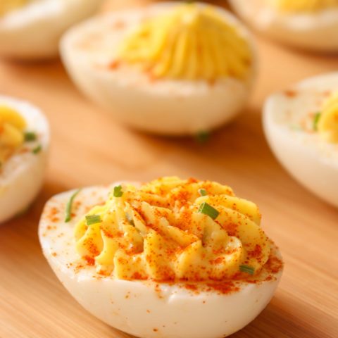 Everyone needs a classic deviled egg recipe in their repertoire, and this one takes the cake! The addition of pickle relish gives these eggs a flavor boost.