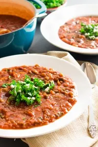 This easy chili is the perfect marriage of flavor and nutrition. Packed with nutrient-dense beans, superfood kale, and hearty quinoa, it's a perfect healthy sub for traditional taco soup!