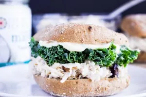 Dress up your chicken salad with coconut rice and a healthy coconut oil mayo!