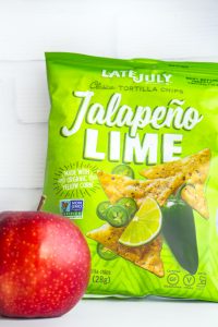 Jalapeno Lime tortilla chips from the new Snyders-Lance Gluten Free Variety Pack is so good! Pair it with fruit for an easy allergy friendly snack.