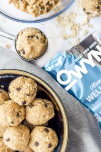 The ultimate Vegan and Gluten Free Energy Bites Recipe! Packed with plant based protein, healthy fats, and whole grain gluten free oats, these healthy energy bites taste like cookie dough.