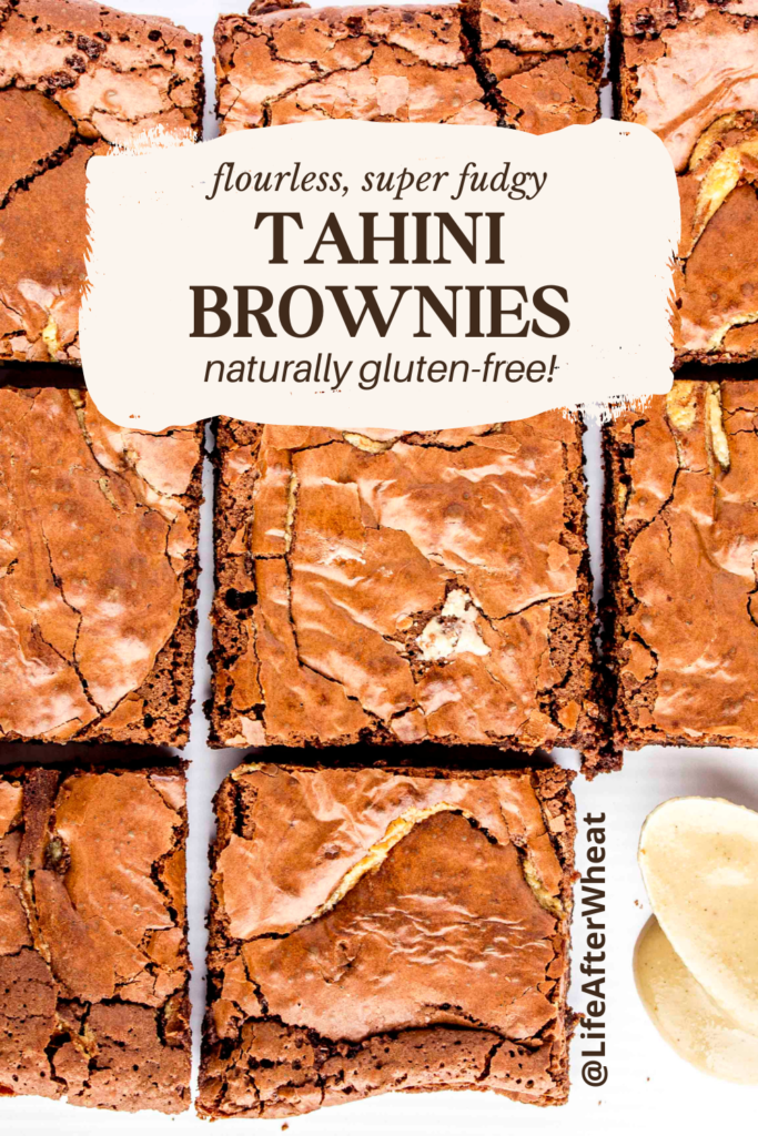 tahini brownies pinterest image