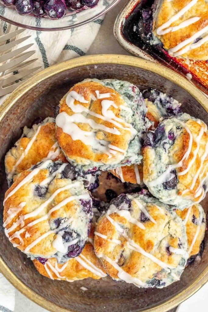 Bowl of Blueberry Biscuits
