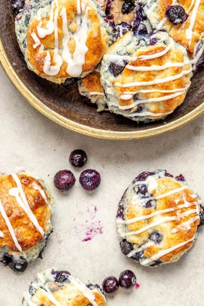 Blueberry Biscuits in a Bowl