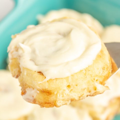 The BEST Gluten Free Cinnamon Rolls you'll ever eat! Soft and fluffy thanks to a *secret* ingredient. #glutenfreecinnamonrolls #glutenfree #glutenfreebaking #glutenfreebreakfast #LifeAfterWheat