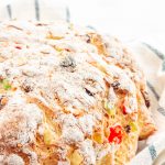 Gluten Free Julekake is a beautiful Norwegian Christmas bread studded with raisins and candied fruits with a subtle hint of cardamom. This bread is light, fluffy, and SO easy to make!