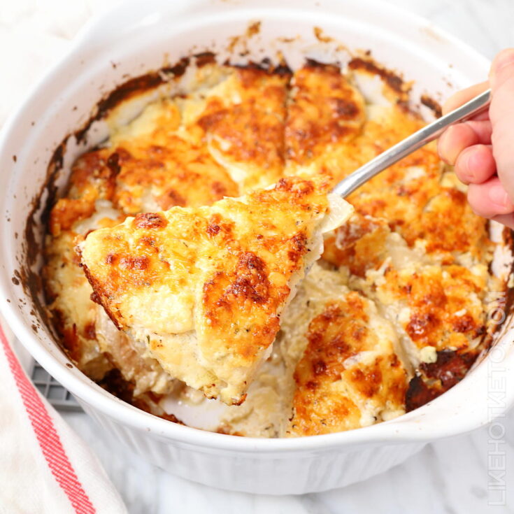 Image for Scalloped Turnips Au Gratin (Keto Cheesy Potatoes!)