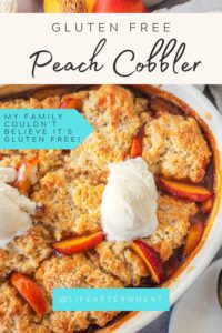Gluten Free Peach Cobbler Pinterest Image