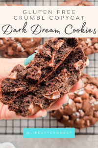 Gluten free Crumbl copyrcat dark dream cookies Pinterest Image