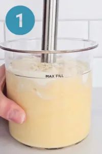 Step 1: blend ingredients with an immersion blender