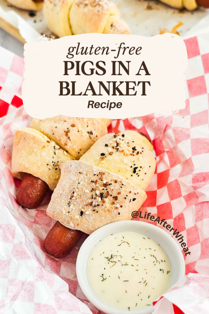 gluten free pigs in a blanket pinterest image