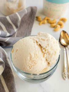 super creamy scoops of dairy free vanilla ice cream