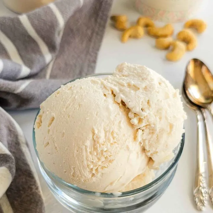 super creamy scoops of dairy free vanilla ice cream