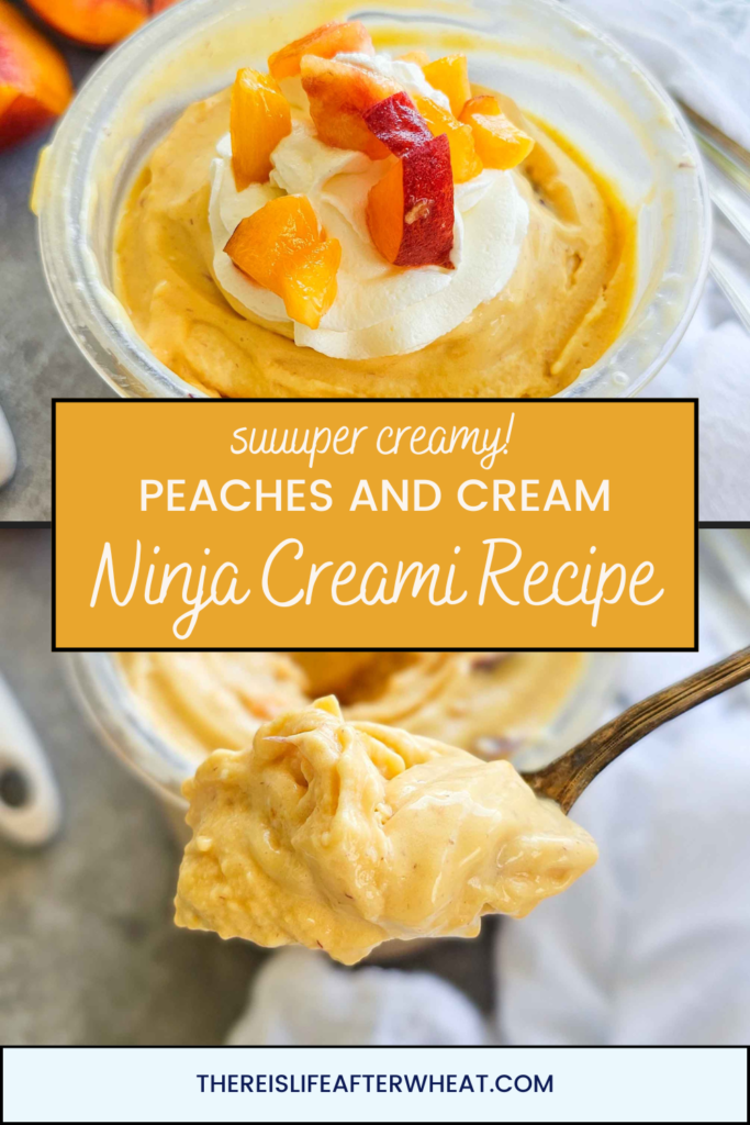 Peaches and cream Ninja Creami Pinterest image