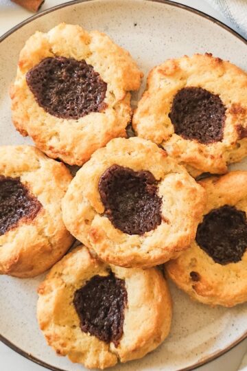 biscuits with a brown topping on a plate