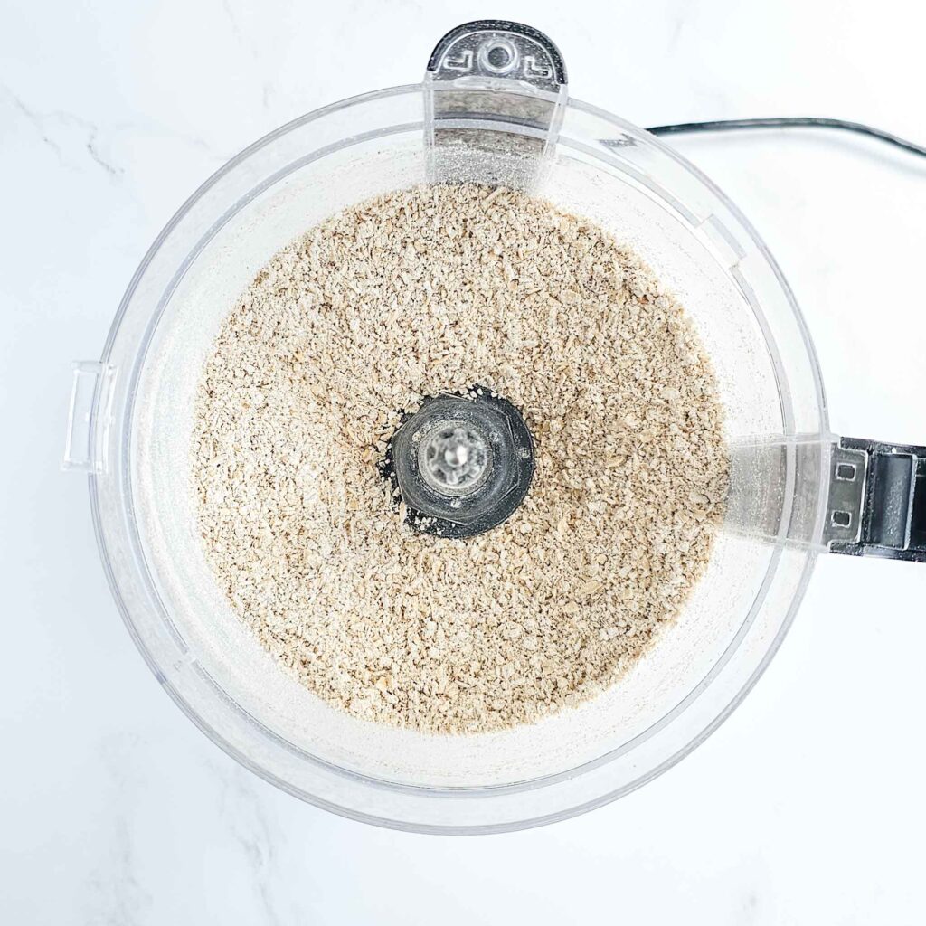chopped oats in a food processor