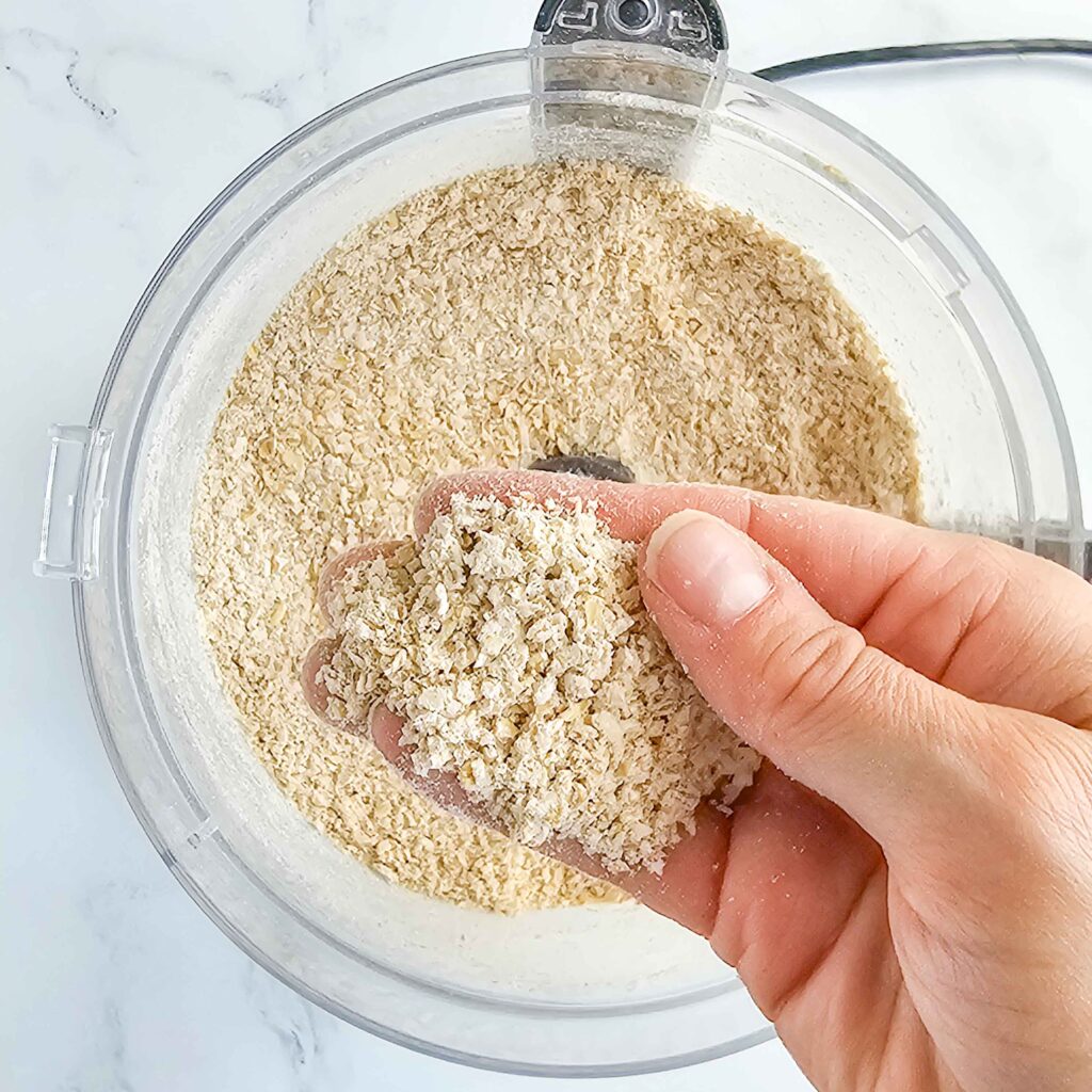 oats, buckwheat flour, and coconut ground until fine